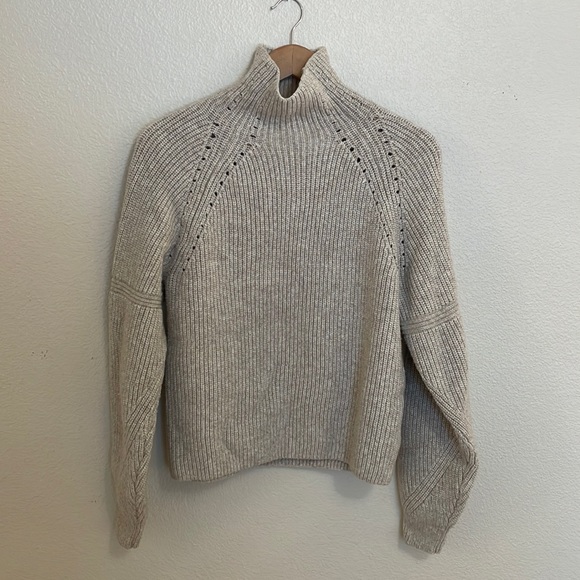 H&M heather grey chunky knit turtleneck sweater - Picture 1 of 5